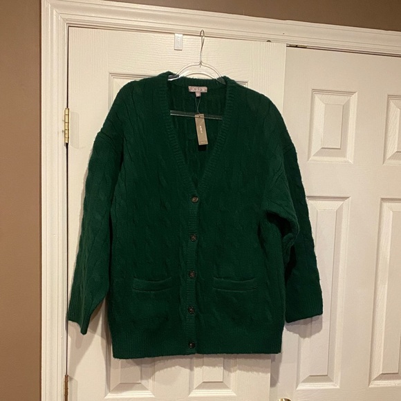 J.Crew Relaxed Cable-Knit Cardigan. - Picture 2 of 5